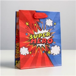 Пакет крафтовый вертикальный «Супер герой», S 12 × 15 × 5.5 см