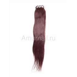 Натуральные волосы на липкой ленте №33V Бордовый (5*30 см) 55 см