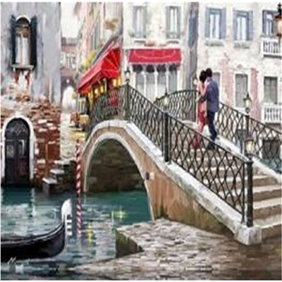 Алмазная мозаика картина стразами Мост в Венеции, 30х40 см