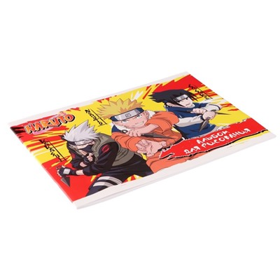 Альбом для рисования А4, 20 листов на скрепке Naruto, обложка мелованный картон, ВД-лак, блок 100г/м2