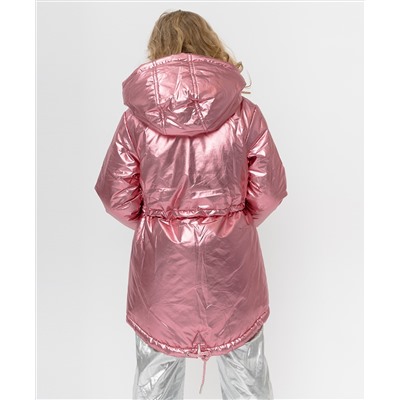 Розовое демисезонное пальто