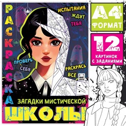 Раскраска «Загадки мистической школы», А4, 16 стр., Аниме