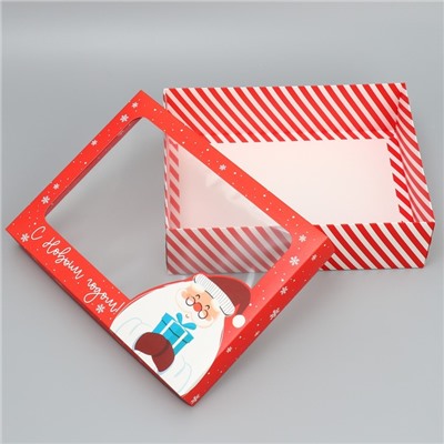 Коробка подарочная «С Новым годом!», Дед Мороз, 32 × 24 × 9 см