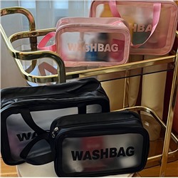 Дорожная прозрачная сумка WASH BAG, косметичка, непромокаемая, ЧЕРНАЯ (2514)