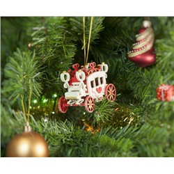 Елочная игрушка, сувенир - Карета крытая 3020 Red Heart Santa