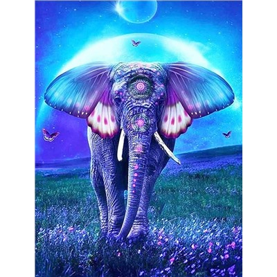 Алмазная мозаика картина стразами Слон, 50х65 см