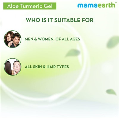 ALOE TURMERIC GEL with Pure Aloe Vera & Turmeric, Mamaearth (Гель алое куркума для кожи и волос), 150 мл.