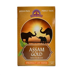 ASSAM GOLD Indian Tea (Big Leaf) Indian Bazar (Ассам Голд, индийский крупнолистовой чай, в коробке, Индиан Базар), 100 г.