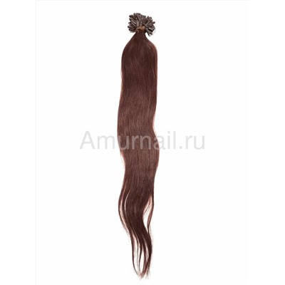 Натуральные волосы на капсуле №34 (100 капсул) Каштан