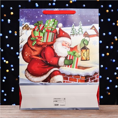 Пакет ламинированный вертикальный "Дед Мороз", XL 43 x 55 x 15