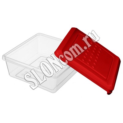 Комплект контейнеров для продуктов "Asti" квадратных, 0,5 л х 3 шт. (красный)