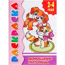 Раскраска для малышей «Домашние питомцы», 2 - 4 года