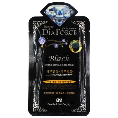 Mask DiaForce Black Hydrogel Ampoule Gel Mask Гидрогелевая ампульная маска с древесным углем