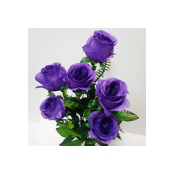 Букет искусственных цветов роза фиолетовый 60 см 7 бутонов к20
