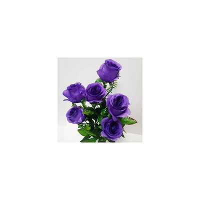 Букет искусственных цветов роза фиолетовый 60 см 7 бутонов к20