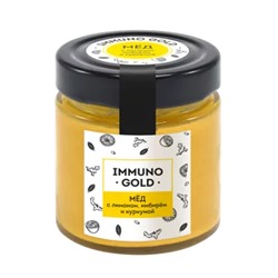 Мед ImmunoGold c куркумой, имбирем и лимоном / Cedar Immuno / 200 г / Сибирский кедр
