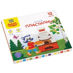 Пластилин 12 цв. 144 г со стеком "Енот в сказке" Мульти-Пульти МП_41711, МП_41711