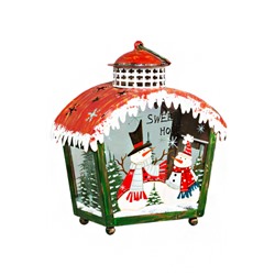 Фонарь Рождественский с красной покатой крышей KH68298