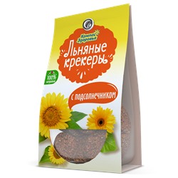 Крекеры льняные с ПОДСОЛНЕЧНИКОМ, 50 г