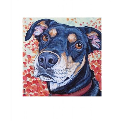 Алмазная мозаика картина стразами Собака, 30х30 см