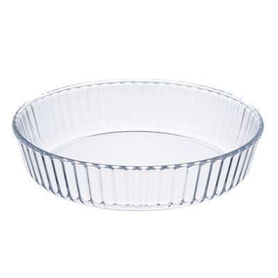 SATOSHI Форма для запекания жаропрочная круглая, стекло, 26,3х5,7см, рельефный бортик