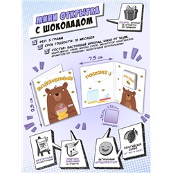 Мини открытка, ВЫЗДОРАВЛИВАЙ, молочный шоколад, 5 гр., TM Chokocat