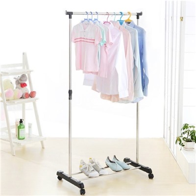 Напольная передвижная стойка для одежды Single-Pole Telescopic Clothes Rack