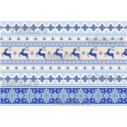 Наволочки из бледно-голубой бязи эксклюзив с синими орнаментами и оленями