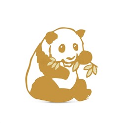 Наклейка золотая - Панда