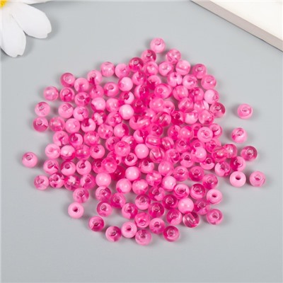 Набор пластиковых бусин "Астра" 6 мм, 20 гр (170+/-10шт), розовый