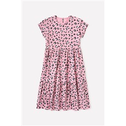 Платье для девочки КБ 5758 розовый зефир, леопард к74