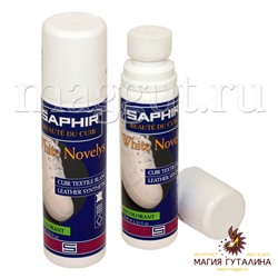 Краситель для ухода за белой кожей White Novelys SAPHIR, пластиковый флакон с губкой, белый, 75 мл.