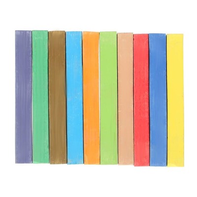 Мелки для рисования "Гамма", цветные, 10 штук, мягкие, квадратная форма, картонная коробка