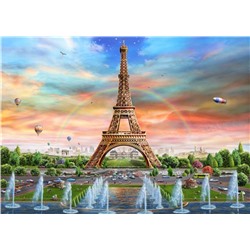 Алмазная мозаика картина стразами Эйфелева башня, 50х65 см