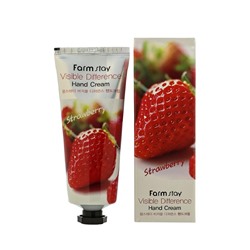 Крем для рук с экстрактом клубники FarmStay Visible Difference Hand Cream Strawberry 100 g