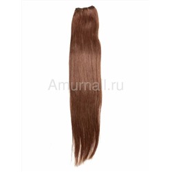 Натуральные волосы на трессе №30М Медный 55 см