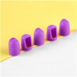 Напёрстки для длинных ногтей, 2,3 × 1,5 см, 5 шт, цвет фиолетовый