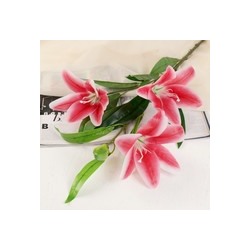 Цветок искусственный три лилии 18*90см розовый 3556660