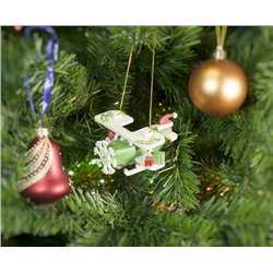 Елочная игрушка, сувенир - Самолет Биплан 6017 Santa Winter