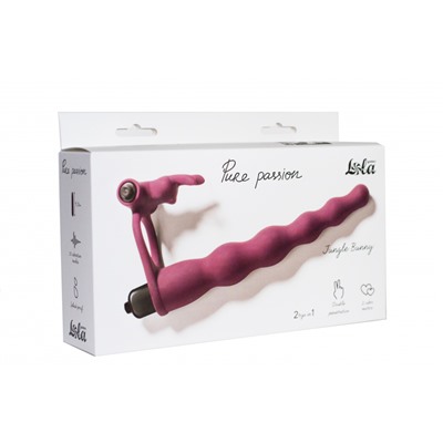 Вибронасадка для двойного проникновения Pure Passion Bunny Wine red 1202-02lola