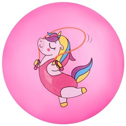 Мяч детский «Единорожка со скакалкой», d=22 см, 60 г, цвет розовый