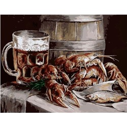 Картина по номерам 40х50 «Пиво и раки»