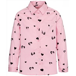 Розовая удлиненная рубашка