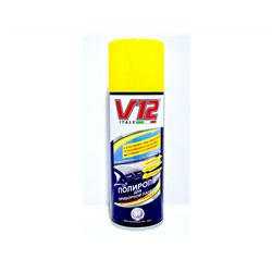 Полироль для  пластика автомобиля  "V12" антистатик, запах свежести лимон (200 мл) (Италия)
