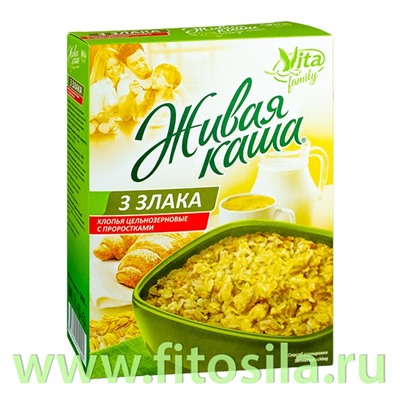 Живая каша "3 злака" 100% пророщенное зерно, 300 г, ТМ "Vita" Срок до 10,2024