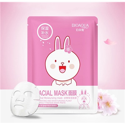 Тканевая маска с экстрактом сакуры Bioaqua Facial Mask Animal, ЗАЯЦ