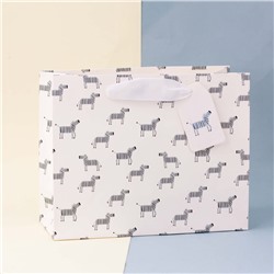 Подарочный пакет "Animals zebra", white