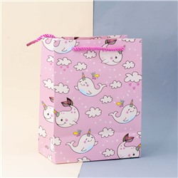 Подарочный пакет(S) "Whalecorn", pink