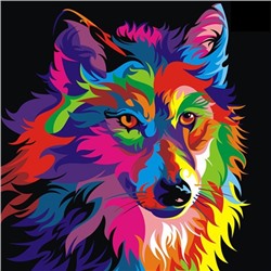 Алмазная мозаика картина стразами Разноцветная лиса, 30х30 см