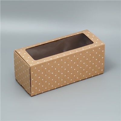 Коробка складная с PVC-окном «Горох », 16 х 35 х 12 см